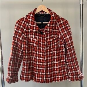 Banana Republic Red Orange Purple Houndstooth Women's Jacket - Jackie O!
